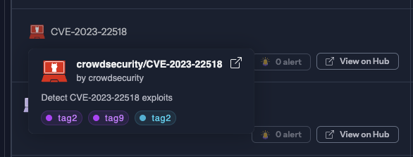 Security Engine details page