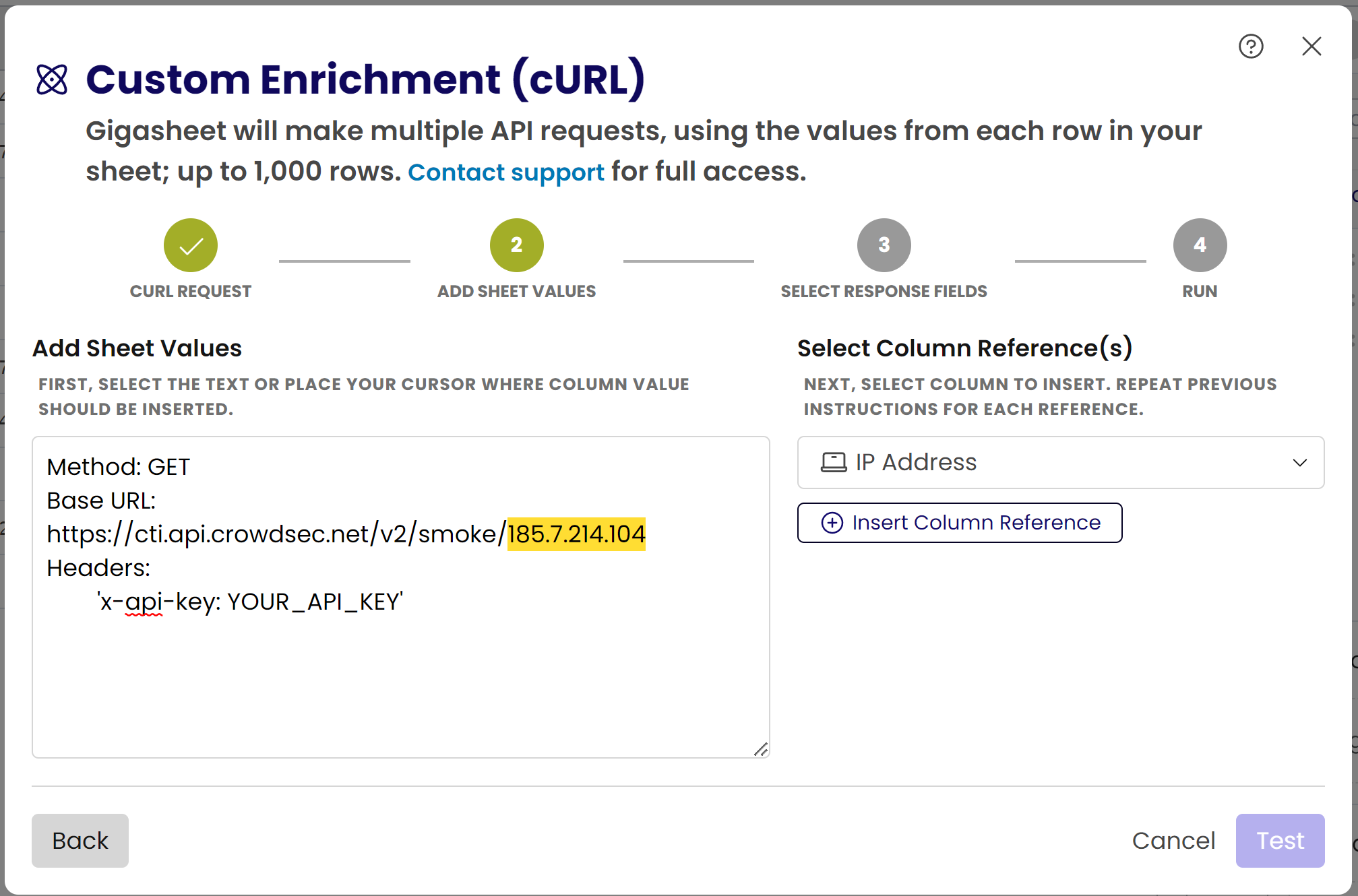 Enrichement configuration